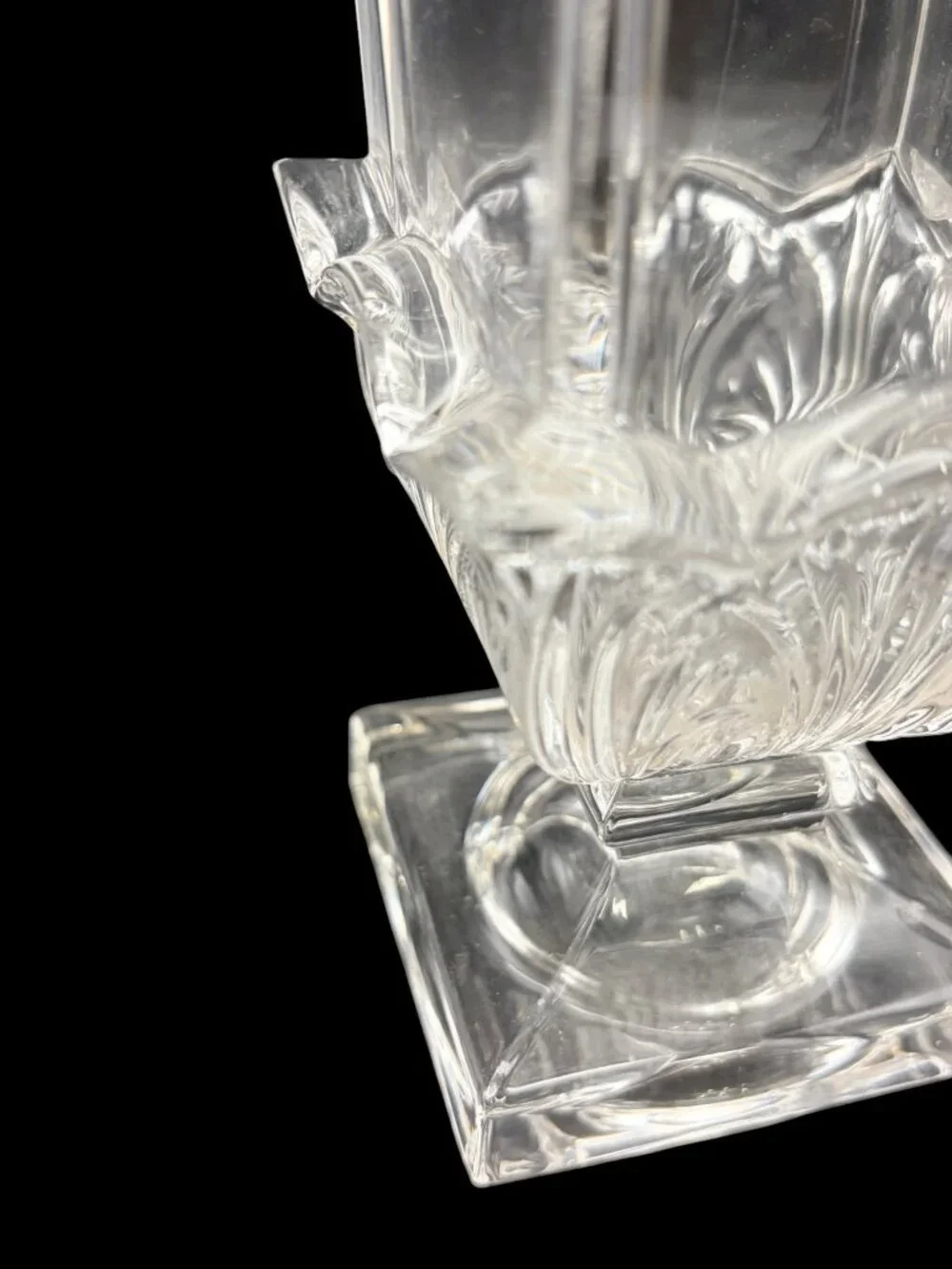 Vintage Shannon Crystal Ireland Art Deco Style Vase Clear Pedestal Vase 7